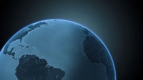 Stylised world globe locator highlighting Brazil 4K Stock Footage 83535949