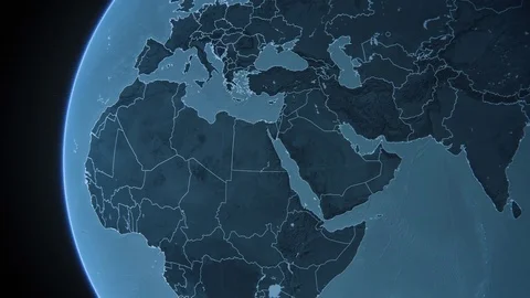 Stylised world globe locator highlighting Egypt 4K Vidéo 84051153