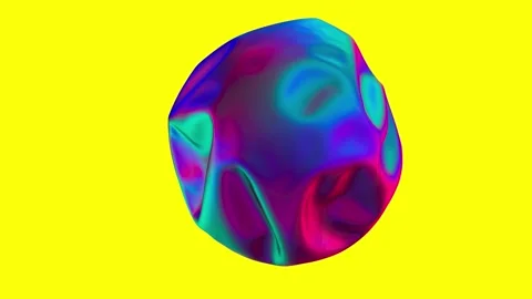 Stylish 3D Abstract Animation Colored Wavy Smooth Ball Stock-Footage 280645209