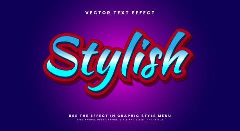 Stylish 3d editable text effect Template Stock Illustration