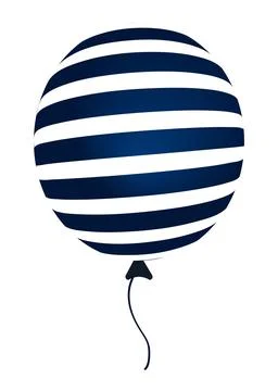 Stylish 3D illustration of a floating balloon featuring a bold navy blue white Stock Illustration