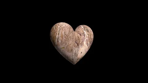 Stylish 3D marble heart rotating in dark space Stock Footage 122717131