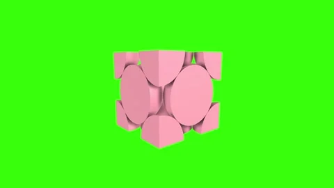 Stylish 3D rendering of geometric shapes on bright green background Stock-Footage 287012194
