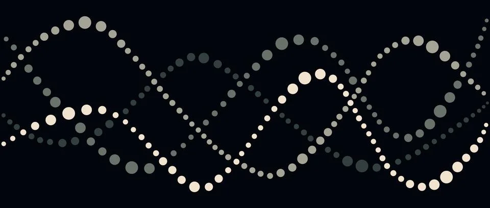 Stylish abstract design with flowing waves of multicolored dots and curves Illustrazione stock
