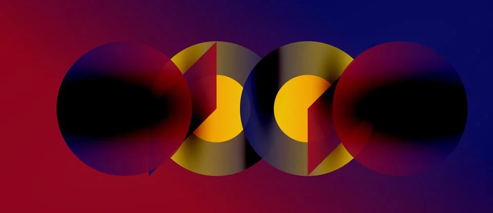 Stylish abstract modern geometric forms, panoramic vector background Stock Illustration