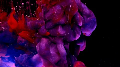 Stylish abstract modern space background. White, blue and red watercolor ink Stock-Footage 124064341