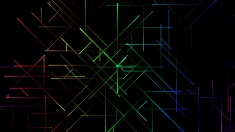 Stylish abstract neon lines background with soft glow and movement across Vídeos de archivo 334314214