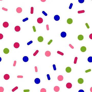 Stylish abstract seamless background. Rounded lines, sticks and circles. Purp Stock Illustration