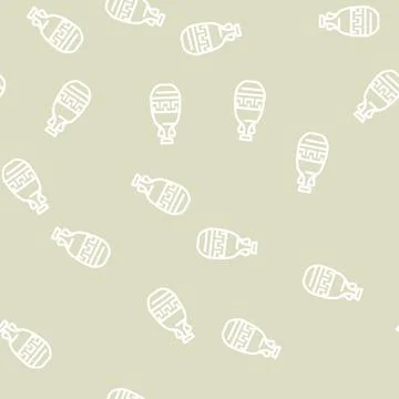 Stylish amphora line vector seamless pattern Stock Illustration