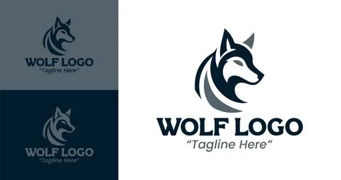 Stylish and Elegant Wolf Logo Design for Modern Branding Stock Illustration