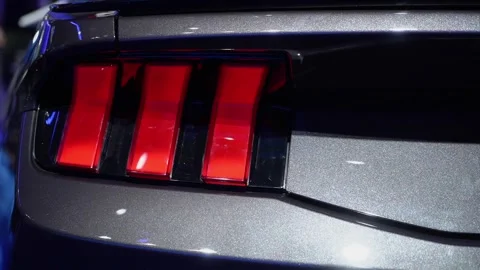 Stylish and EyeCatching Rear Tail Lights of a Modern HighPerformance Sports Car Vídeo Stock 291625949