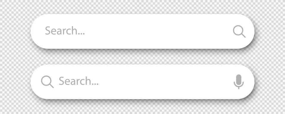Stylish and modern search input fields that feature a microphone icon, enabli Illustrazione stock