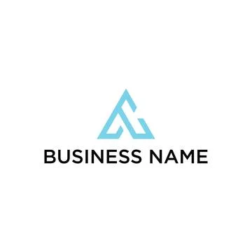 Stylish and triangular shaped AC initial logo Stock Illustration