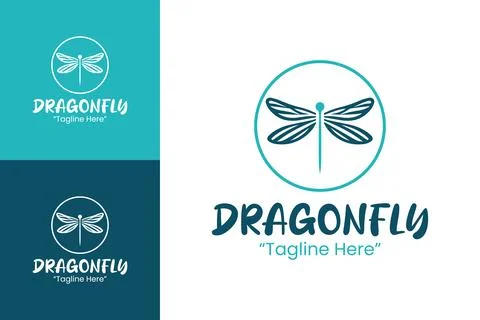 Stylish and Versatile Dragonfly Logo for Professional Use Stock Illustration