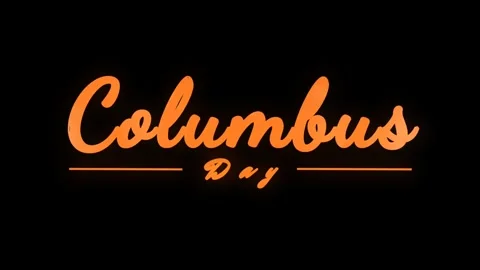 Stylish animated script text reading "Columbus Day" Stockbeeldmateriaal 317267319