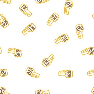 Stylish arabian jug vector seamless pattern Stock Illustration
