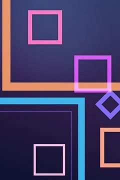 A stylish arrangement of glowing square frames and intersecting lines creat.. Stock Illustration