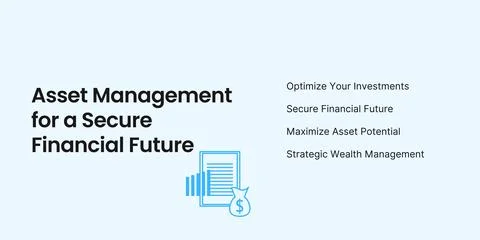Stylish Asset Management Banner on Light Background Stock Illustration
