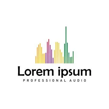 Stylish audio wave logo symbolizing sound frequency and digital music platfor Stock Illustration