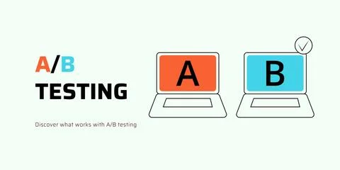 Stylish A-B Testing Banner on White Background Stock Illustration