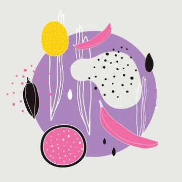 Stylish background with abstract hand drawn design elements polka dots circle Stock Illustration