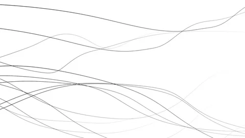 Stylish background of curved lines in dynamic motion - black on white (FULL HD) Video stock 74678830