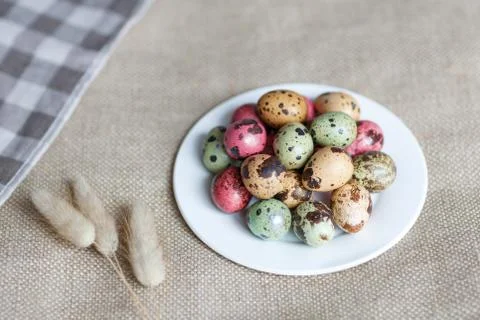 Stylish background with easter eggs. Stock Photos