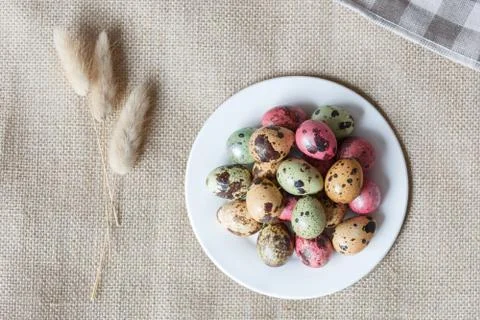Stylish background with easter eggs. Stock Photos