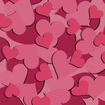 Stylish background with a huge amount of hearts in color of the year 2023 viva Stock Illustration