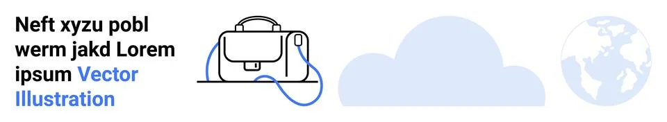 Stylish Backpack, Cloud, and Globe with Text Placeholder for Modern Web Desig 스톡 일러스트