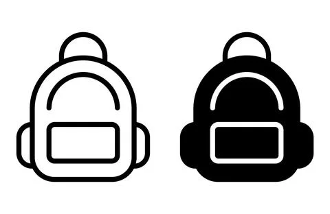 Stylish Backpack Icon Design in Black and White for Modern Graphics Stock Illustration