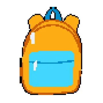 Stylish backpack pixel art vector illustration Stock Illustration