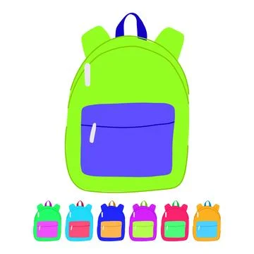 Stylish backpack vector cartoon graphic Stock Illustration