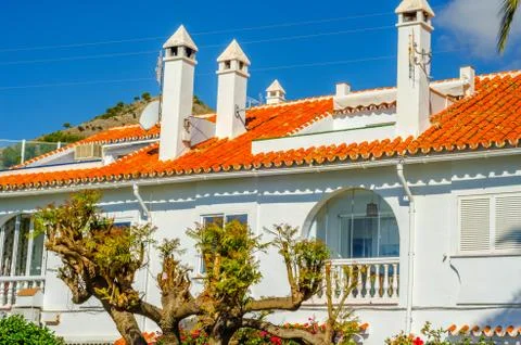 Stylish balcony with a metal railing, solid architectural element, a place Stock Photos