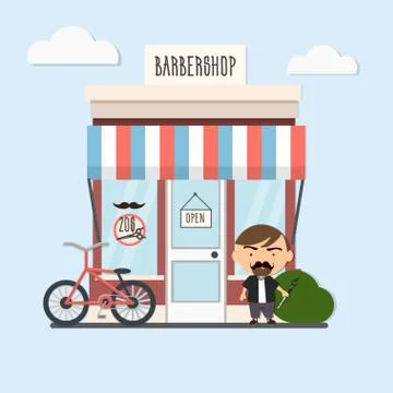 Stylish barber character Stock Illustration