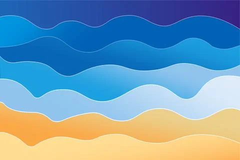 Stylish beach layer wavy background Illustrazione stock