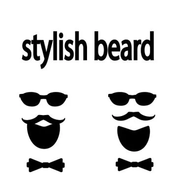 Stylish beard types of beards beard well groomed Stock Illustration