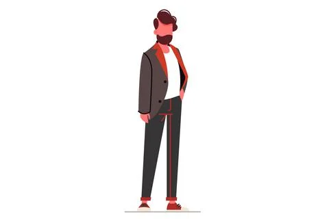 Stylish Bearded Man Stock Illustration
