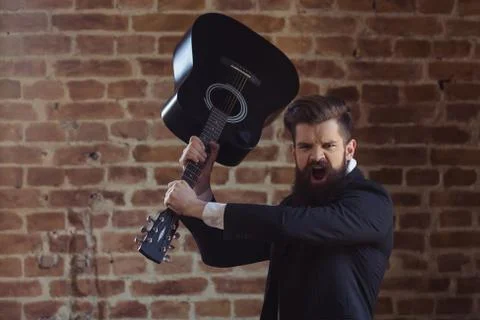 Stylish bearded man Stock Photos