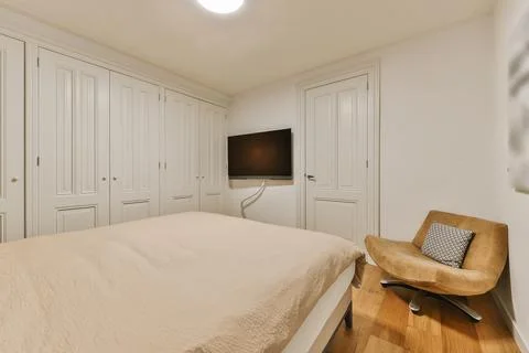 Stylish bedroom design Stock Photos