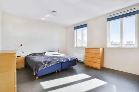 Stylish bedroom design Stock Photos