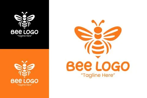 Stylish Bee Logo for Nature Inspired Business Branding Stock Illustration