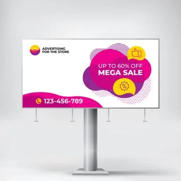 Stylish Billboard design, creative concept for placing photos and text Illustrazione stock