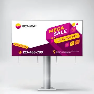 Stylish Billboard design, creative concept for placing photos and text Stock Illustration