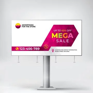 Stylish Billboard design, creative concept for placing photos and text Stock Illustration