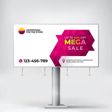 Stylish Billboard design, creative concept for placing photos and text Stock Illustration