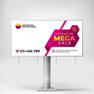 Stylish Billboard design, creative concept for placing photos and text Stock Illustration