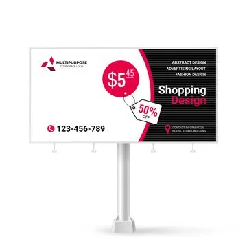 Stylish Billboard design, creative concept for placing photos and text Stock Illustration