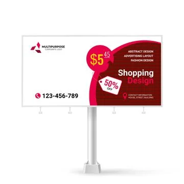 Stylish Billboard design, creative concept for placing photos and text Stock Illustration