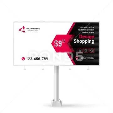Stylish Billboard design, creative concept for placing photos and text Stock Illustration